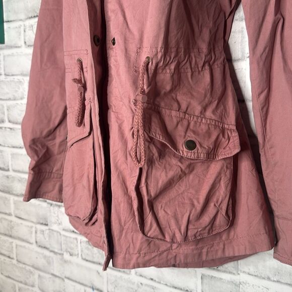Papaya Pink Zip Up Lightweight Jacket Size Small - Picture 3 of 6